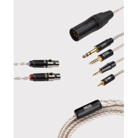 250cm Meze silver cable with termination of choice, mini-XLR – Level Audio